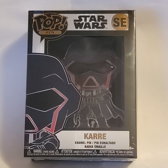 Funko Pop Pin Star Wars SE Karre Enamel Pin Removable Stand Damaged Box - Picture 1 of 5